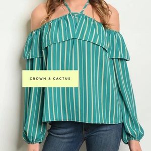 Off the shoulder long sleeve top